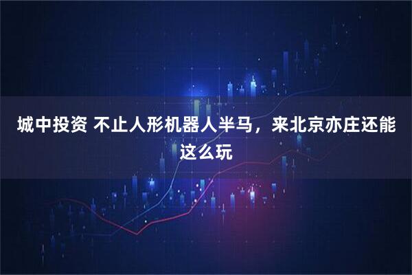 城中投资 不止人形机器人半马，来北京亦庄还能这么玩